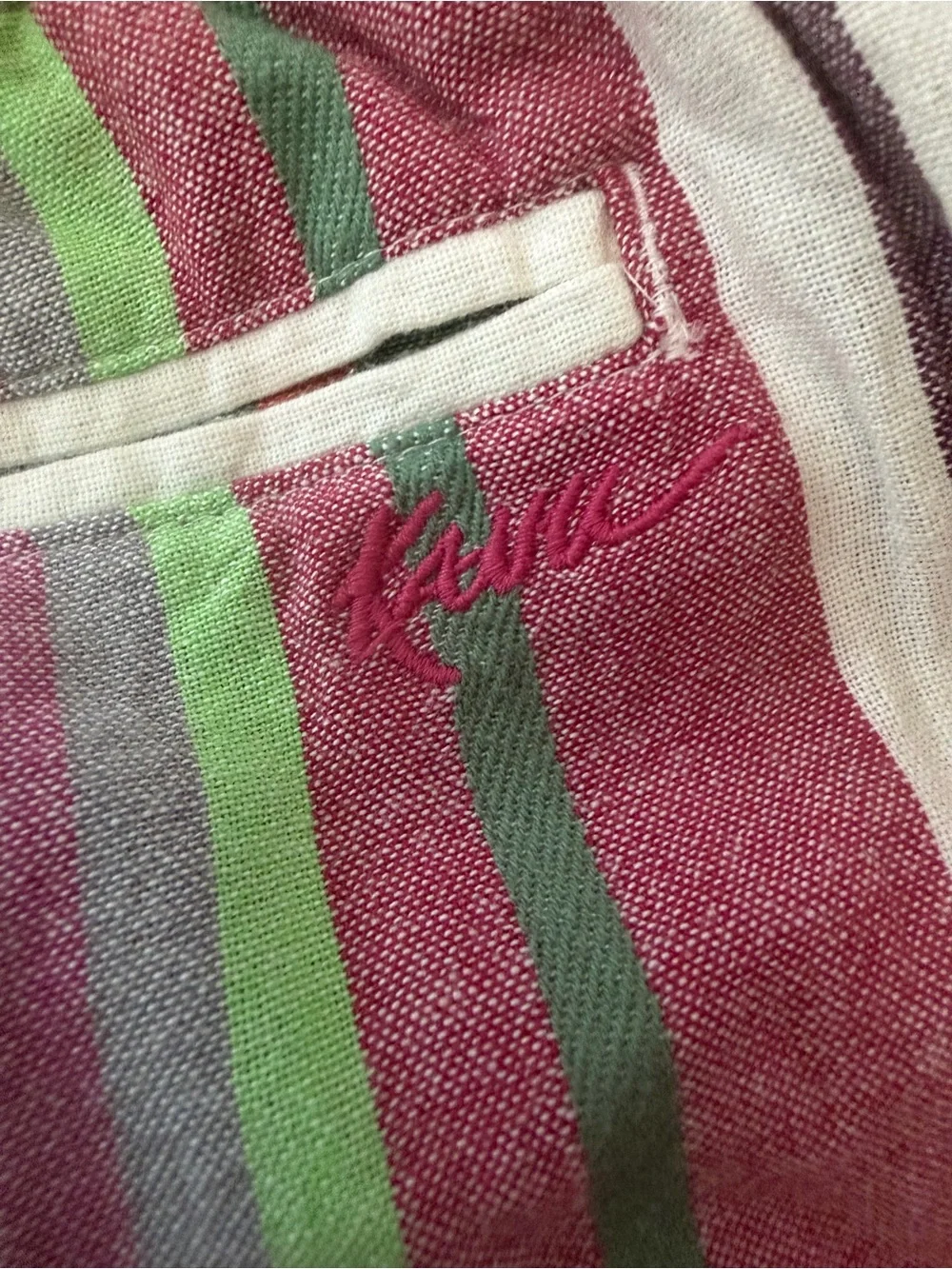 Kavu  new tags Striped Elastic-Waist Athletic Shorts - striped 100 cotton Large